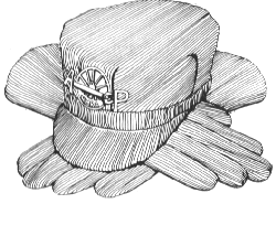 Railroad Hat with AP logo and gloves