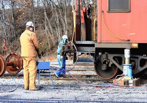 Wheel changing a caboose