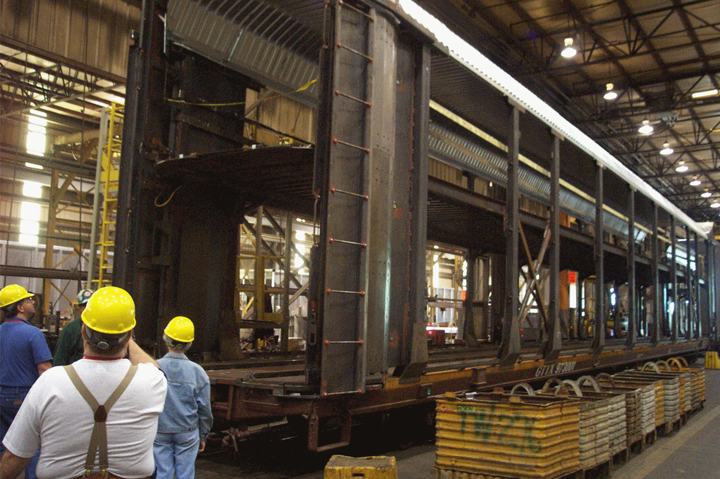 auto carriers in the erection shop