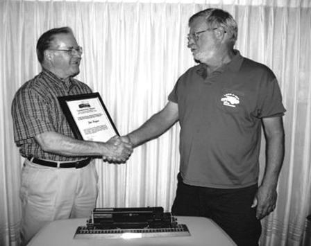 Fred Coleman presenting Superitendent's Award to Jim Fugua