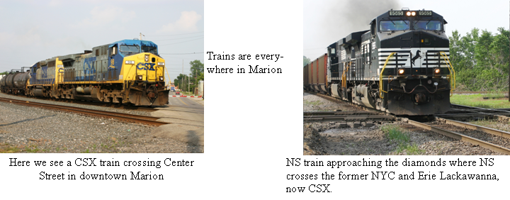Two pictures of crossings at Marion