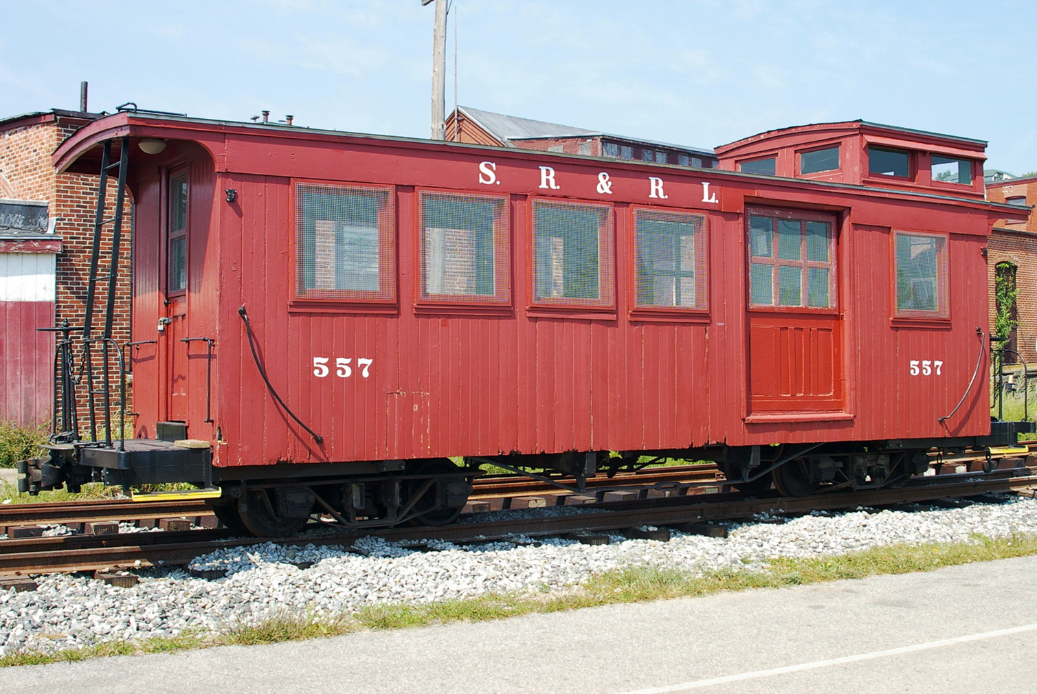 This photo is Sandy River & Rangely Lakes caboose # 557.