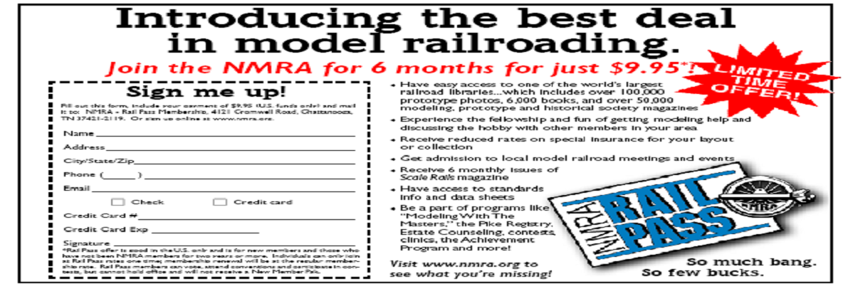 NMRA Rail Pass Sign up