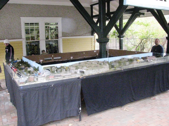 Mike DeVore keeps 
  track of the trains 
operating at Fall by the Rails 
at Black Mountain.